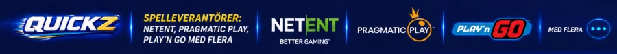 Spelleverantörer: NetEnt, Pragmatic Play, Play'n GO med flera